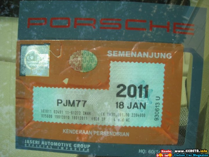 PORSCHE PANAMERA S ROAD TAX MORE THAN RM30K!