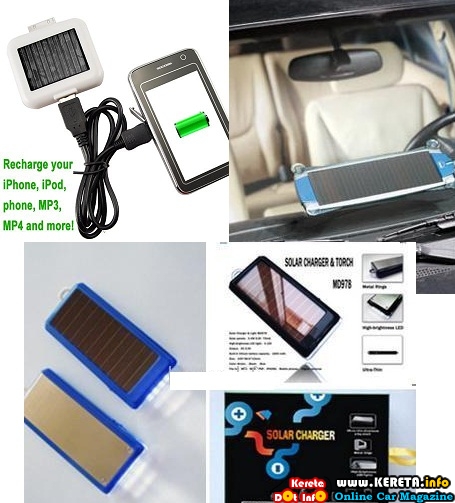CAR GADGET : PORTABLE SOLAR CHARGER FOR PHONES AND ELECTRONIC DEVICES