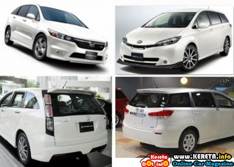 HONDA STREAM RSZ VS TOYOTA WISH new facelift