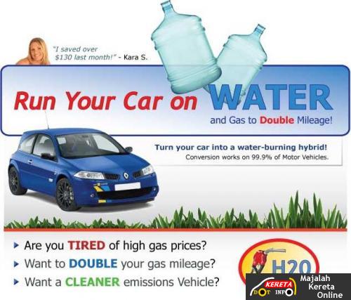 run car with water